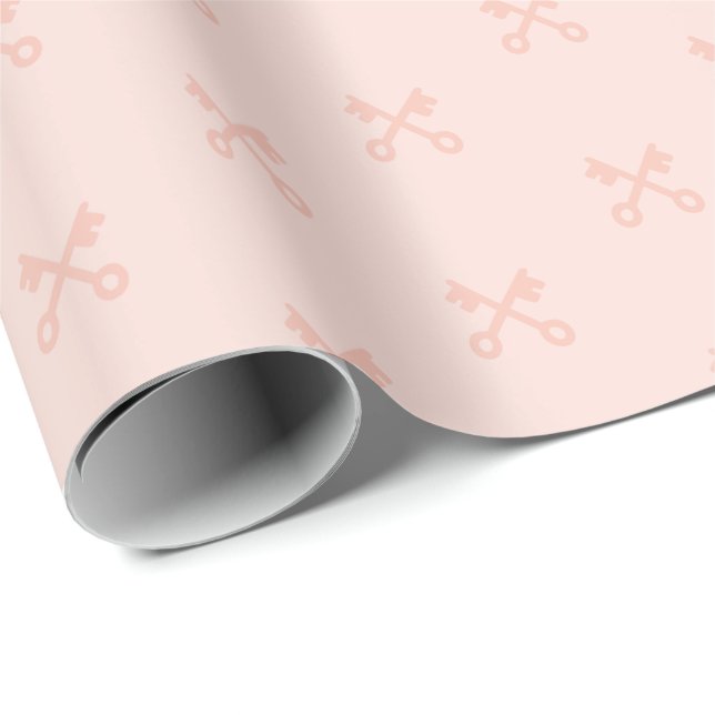 Cute Keys on pink Wrapping Paper (Roll Corner)