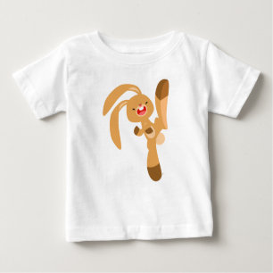 Cute Kickjumping Cartoon Rabbit Baby T-Shirt