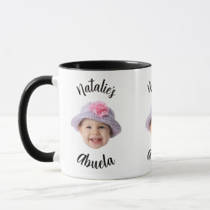 Cute Kid Baby Face Photo Child Name Abuela Mug
