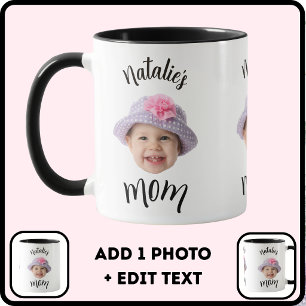 Cute Kid Baby Face Photo Child Name Mum Mug
