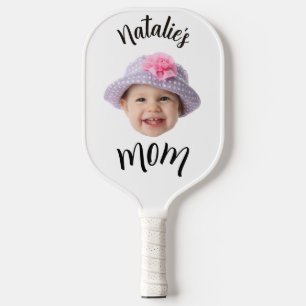 Cute Kid Baby Face Photo Child Name Mum Pickleball Paddle