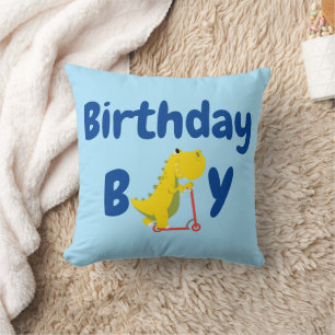 Cute kid dinosaur scooter truck Birthday Party Cushion