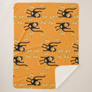Cute Kid Monkey Sherpa Blanket