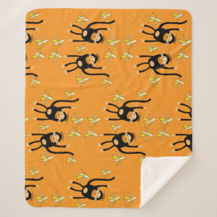 Cute Kid Monkey Sherpa Blanket