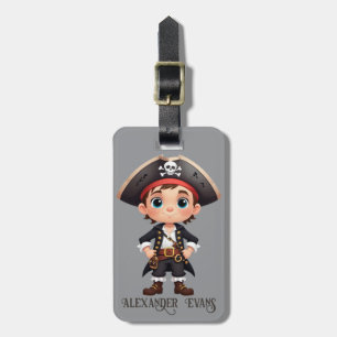 Cute Kid Pirate Personalise Luggage Tag