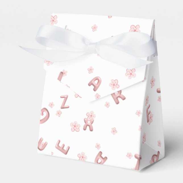 Cute kids ABC Alphabet flower Children school Favour Box (Front Side)