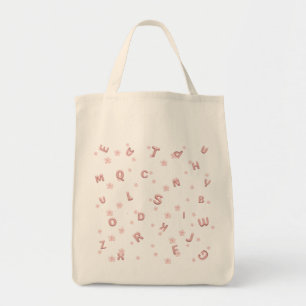 Cute kids ABC Alphabet flower Children school Tote Bag