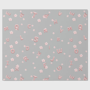 Cute kids ABC Alphabet flower Children school Wrapping Paper