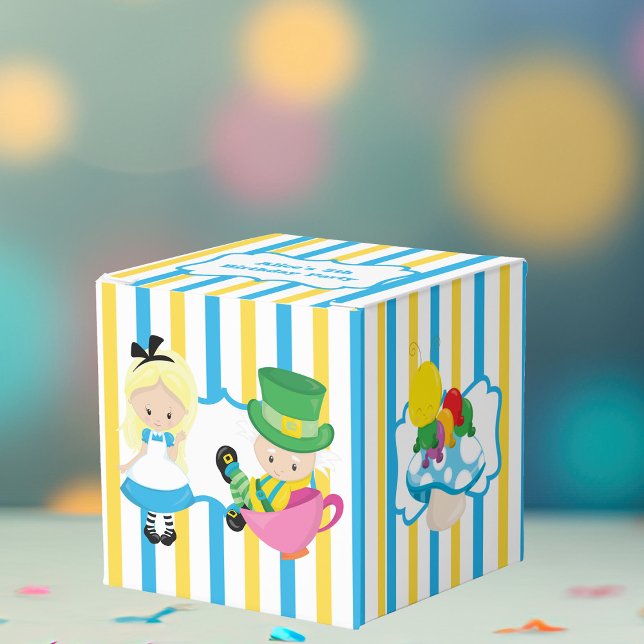 Cute Kids Alice in Wonderland Birthday Party Favour Box (Creator Uploaded)