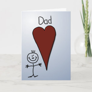 Cute Kids Art Stick Figure Father's Day Card