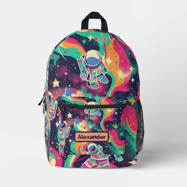 Cute Kids Astronaut Custom Printed Backpack (Front)