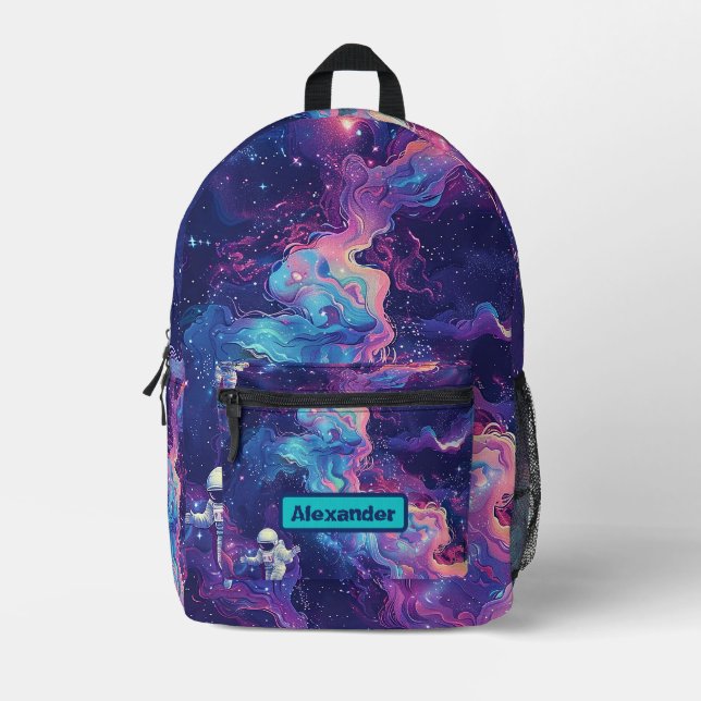 Cute Kids Astronaut Custom Printed Backpack (Front)