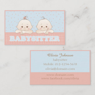Cute Kids Babysitter Pastel Colour Business Card