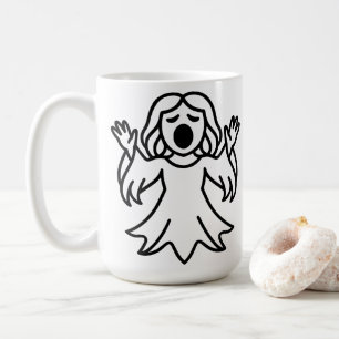 Cute Kids Banshee Sigil Spooky Ghost Line Art Coffee Mug