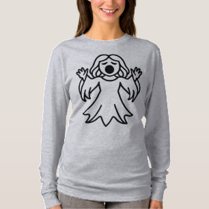Cute Kids Banshee Sigil Spooky Ghost Line Art T-Shirt