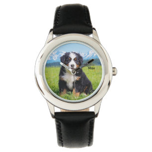 Cute Kid's Bernese Mountain Dog Personalised Watch