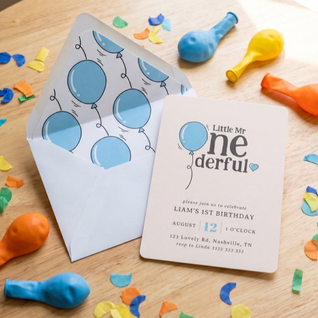 Cute Kid's Birthday Blue Balloon Envelope (Creator Uploaded)