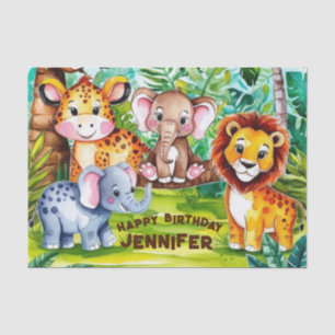 Cute Kids Birthday Party Jungle Safari Animal  Tissue Paper