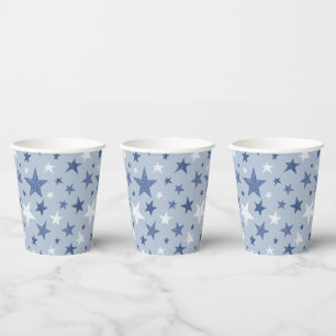 Cute Kids Blue Stars Paper Cups