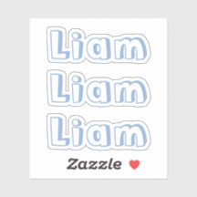 Cute Kids Boy Baby Blue Name Sticker
