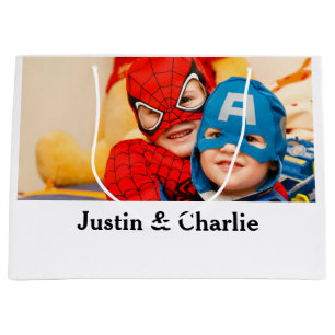 Cute kids boys girls photo family gifts name moder large gift bag
