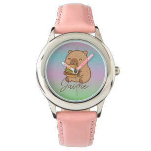 Cute Kids Capybara Rainbow Hamburger Watch
