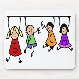 Cute Kids Cartoon Speech Therapist art Mouse Pad