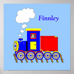Cute Kids Choo Choo Train Personalised  Poster