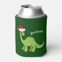 Cute Kids Christmas Dinosaur Green Personalised