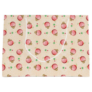 Cute Kids Christmas Gingerbread Man Cookie Large Gift Bag