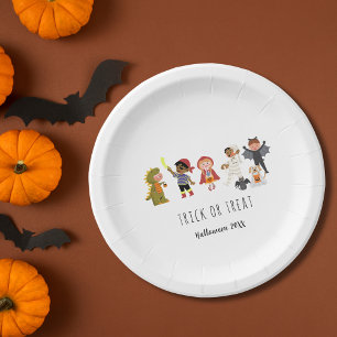 Cute Kids Costume Halloween Party Paper Plate