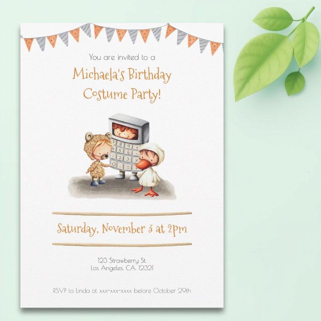 Cute Kids Costume Party Birthday Invitation (Creator Uploaded)