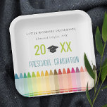 Cute Kids Crayon Fun Rainbow Preschool Graduation Paper Plate<br><div class="desc">Fun Cute CRAYONS THEME PRESCHOOL GRADUATION Collection- Simple elegant pastel crayons illustration,  perfect for your little ones preschool graduation. It’s very easy to customise,  with your personal details. If you need any other matching product or customisation,  kindly message via Zazzle.</div>