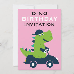 Cute Kids Dinosaur Birthday Party Card