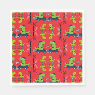 Cute Kids Dinosaur Birthday Party Napkin