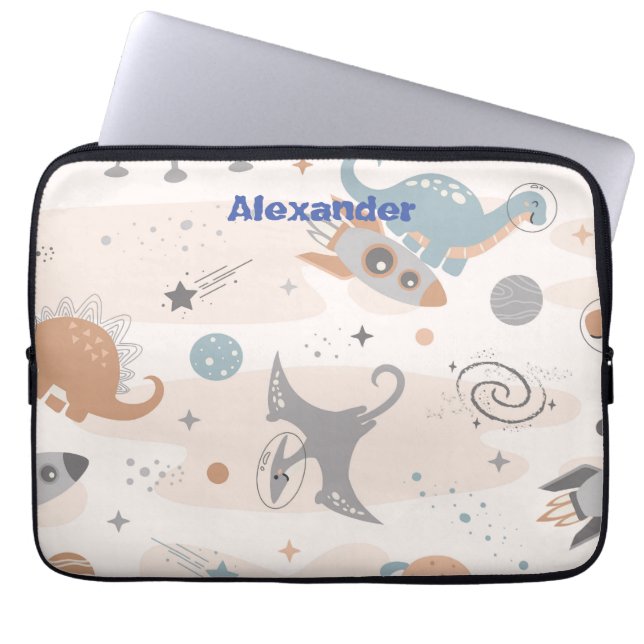 Cute Kids Dinosaur Custom Laptop Sleeve (Front)