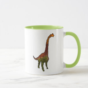 Cute kids dinosaur doodle art illustration mug