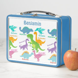 Cute Kids Dinosaur Metal Lunch Box