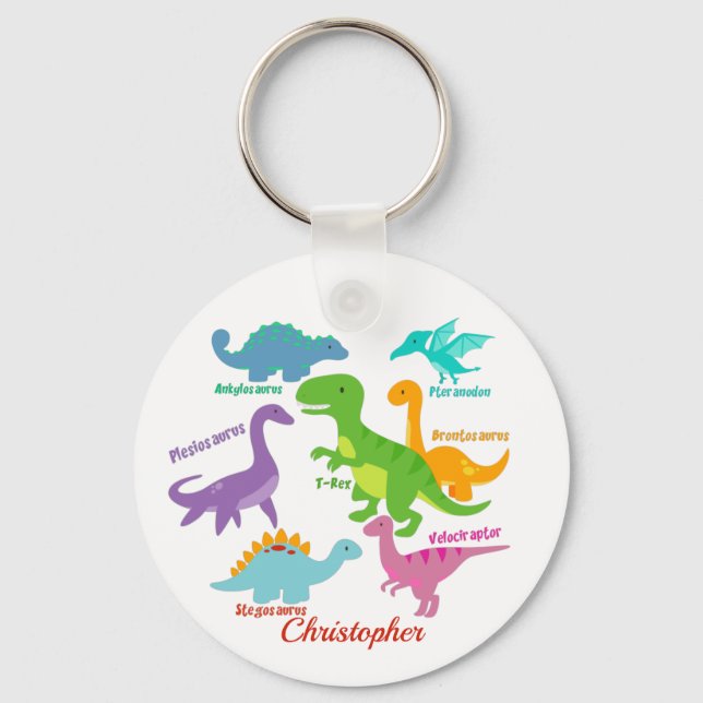 Cute Kids Dinosaur Names  Key Ring (Front)