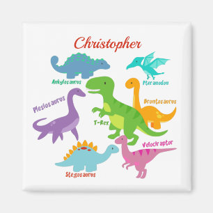 Cute Kids Dinosaur Names Personalised Magnet