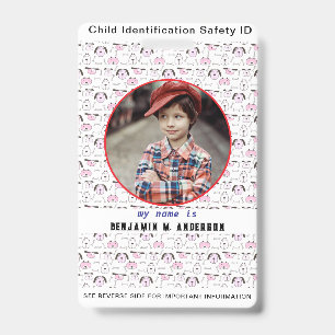Cute Kid's dog Colourful Custom Photo Child ID Badge