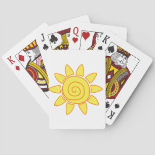 Cute Kids Drawing Sun Illustration Playing Cards