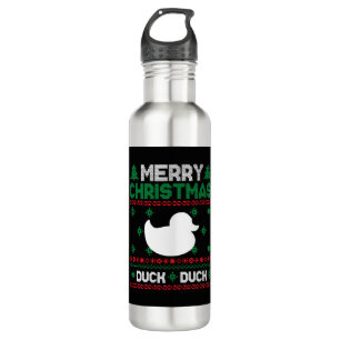 Cute Kids Duck Ugly Christmas Tshirt 710 Ml Water Bottle