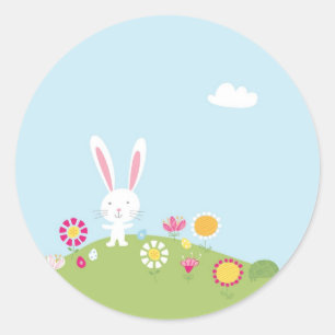 Cute Kids Easter Bunny Stickers