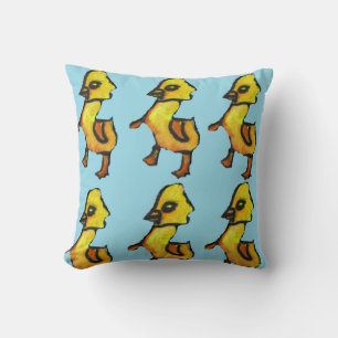Cute kids Easter ducks powder blue pillows