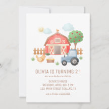 Cute Kids Farm Animals Birthday Party