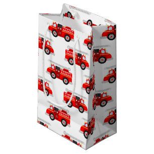 Cute kids firetruck pattern party small gift bag