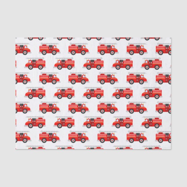 Cute kids firetruck pattern party tissue paper (Front)