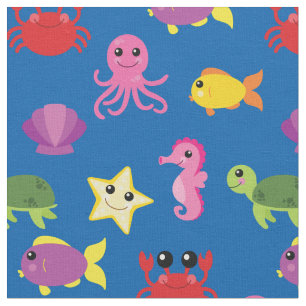 Cute Kids Fish Baby Nursery Aquarium Ocean Fabric