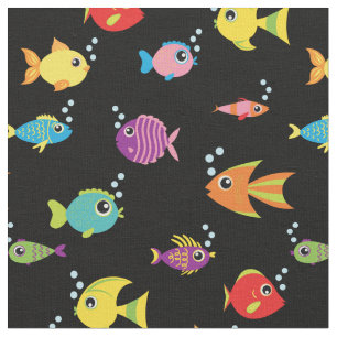 Cute Kids Fish Baby Nursery Tropical Aquarium Fabric